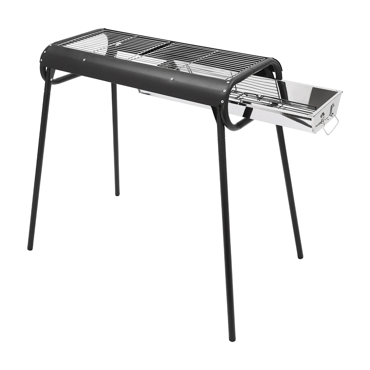 Portable Outdoor Charcoal Barbecue Grill, Stainless Grates