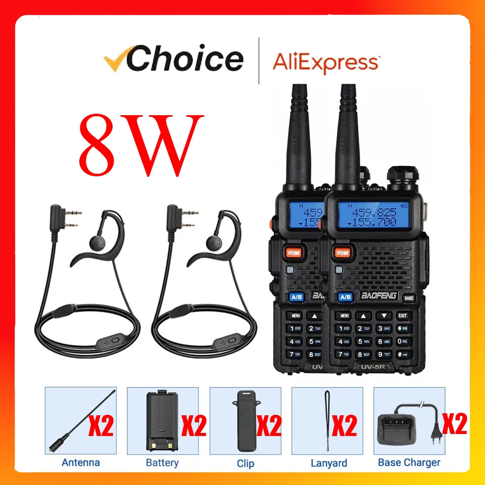 5W 8W High Power Portable Walkies Talkies