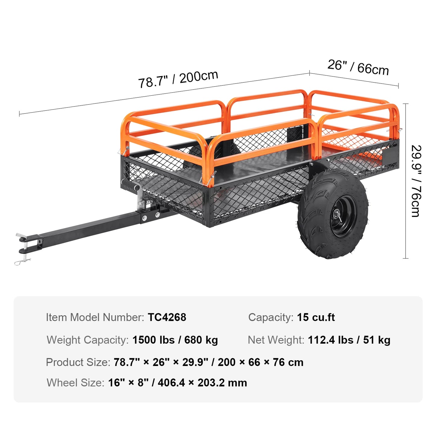 SucceBuy Heavy Duty Steel ATV Dump Trailer