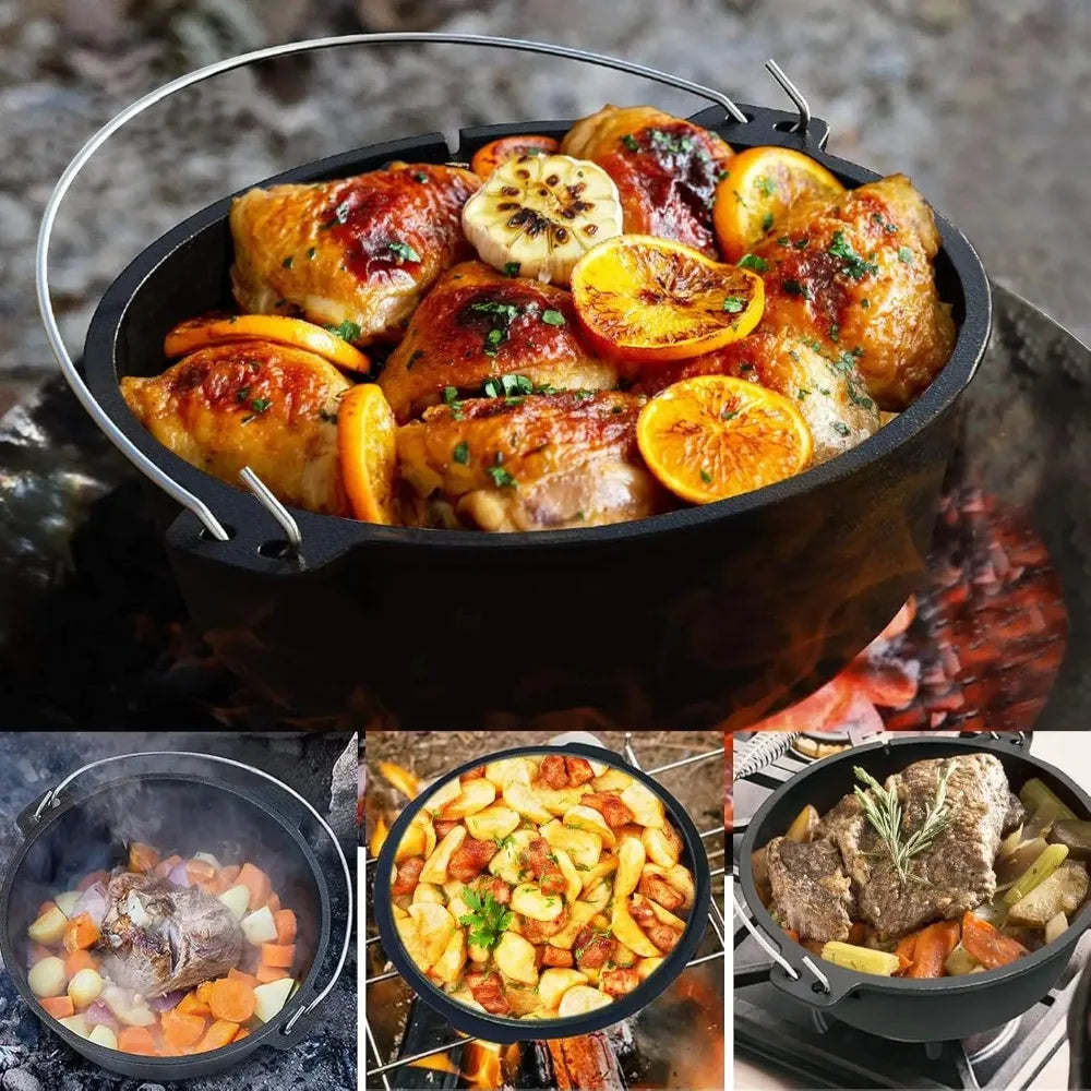 Dutch Oven,8 Qt Pre-Seasoned Camping Cookware