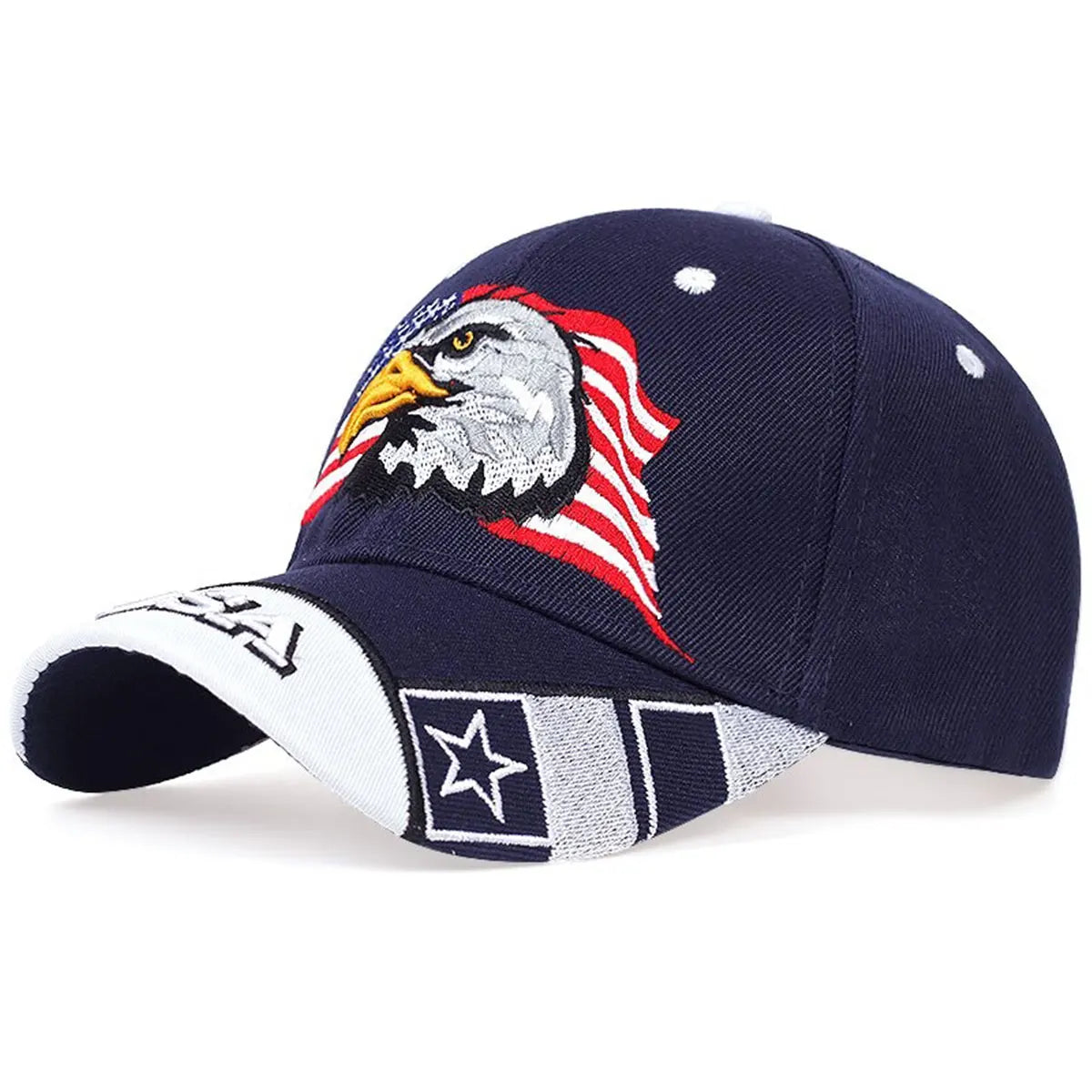 USA Flag / Eagle Embroidery Baseball Cap Adjustable