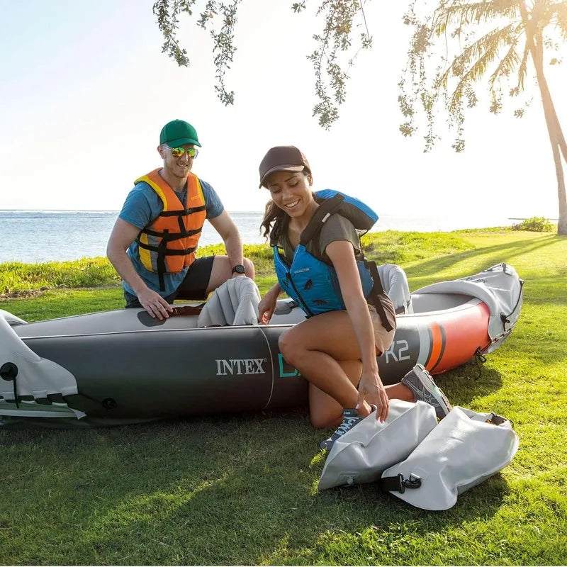 2-Person Inflatable Kayak Set, Oars, Pump
