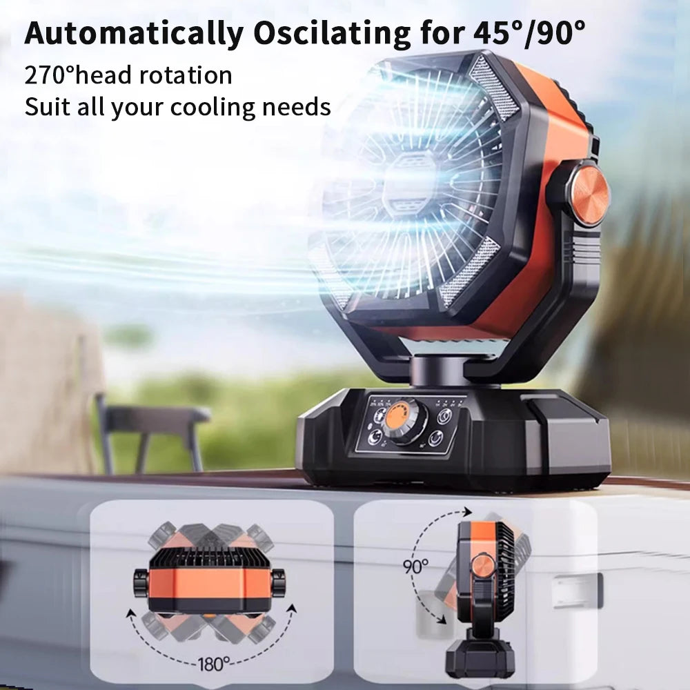 8 Speed Fan, 4 LED Lantern, 20000mAh