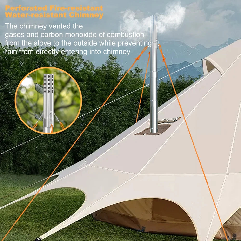 Portable Camping Wood Burning Stove Stainless Steel
