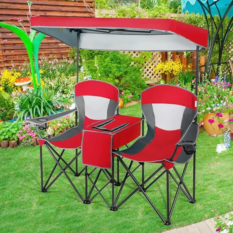 Double Beach Chair, Canopy Shade, Mini Table