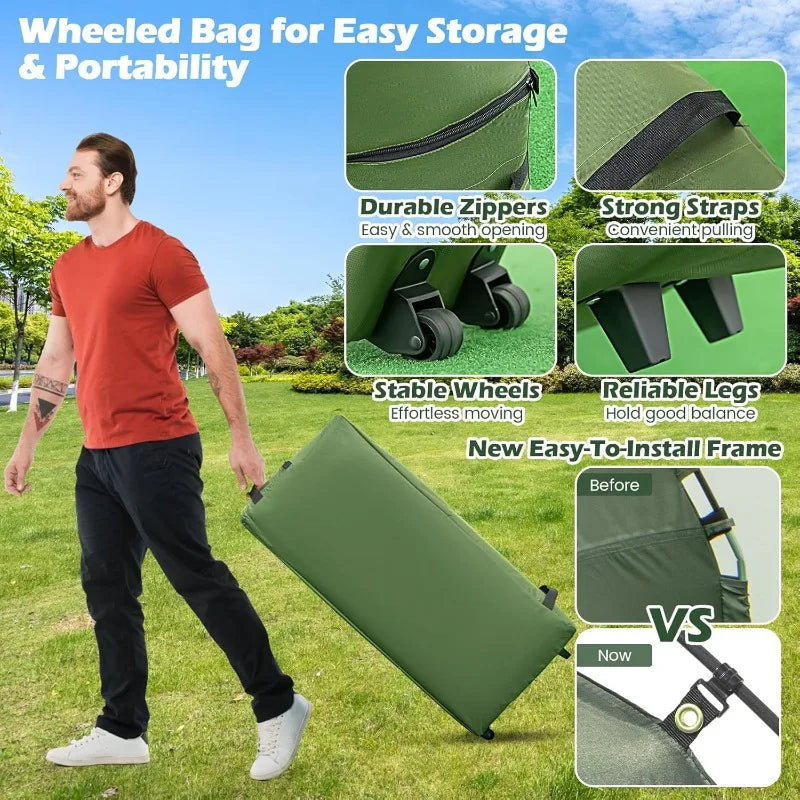 Tent Cot Combo, Awning, Mattress, Sleeping Bag
