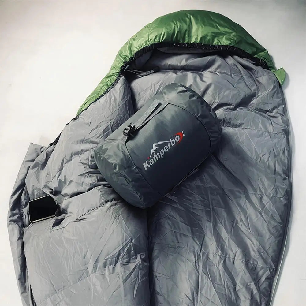 Ultralight Kamperbox Down Sleeping Bag for Winter Camping - Compact & Portable Travel Gear