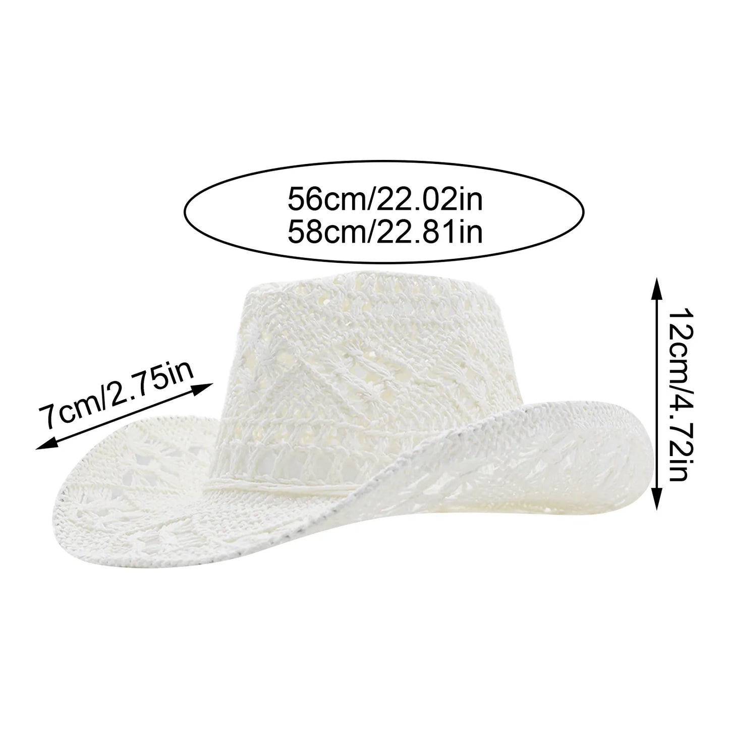 Western Straw Hat For Women Men Handmade