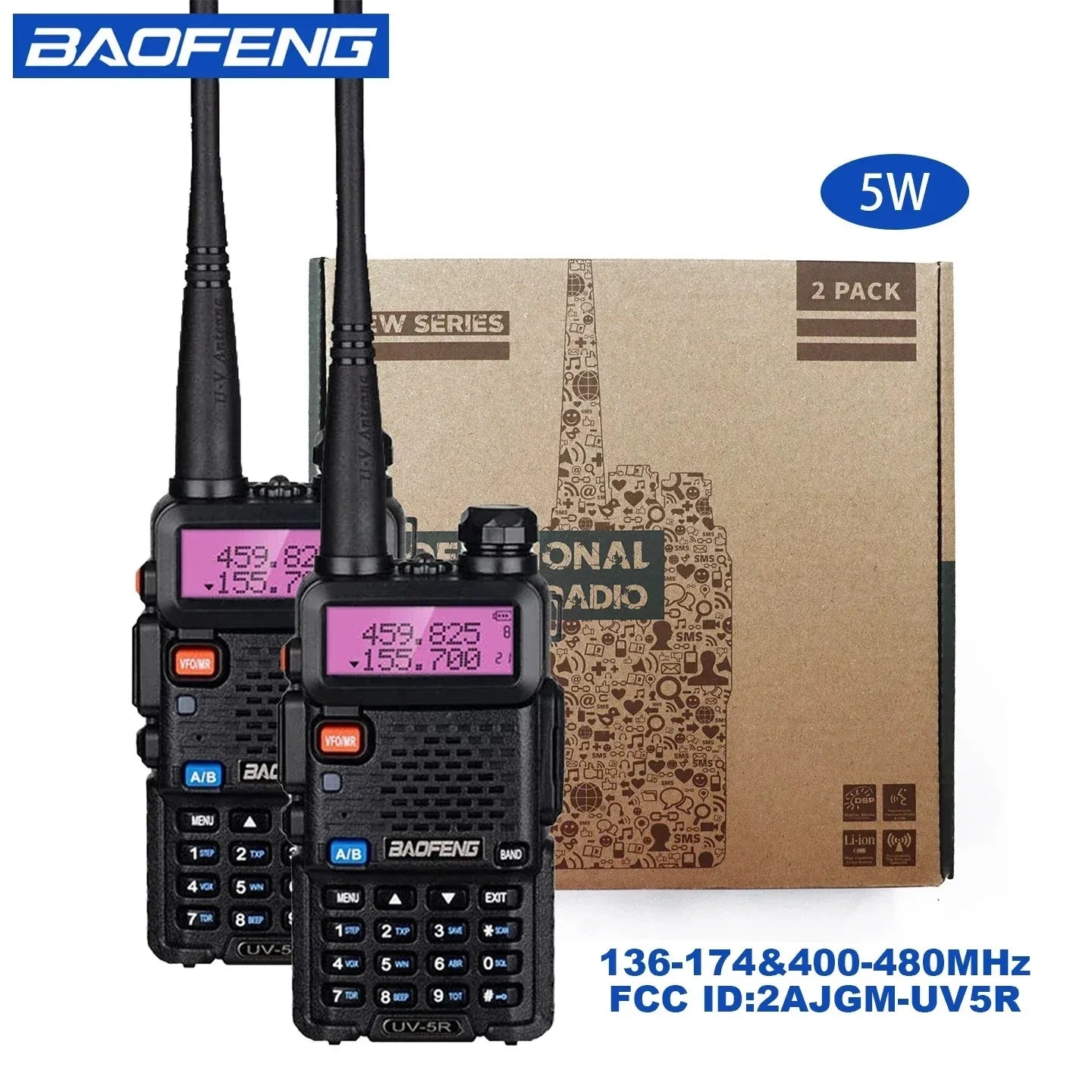 5W 8W High Power Portable Walkies Talkies