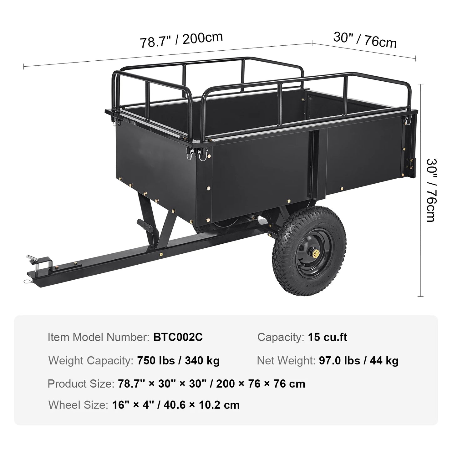 SucceBuy Heavy Duty Steel ATV Dump Trailer