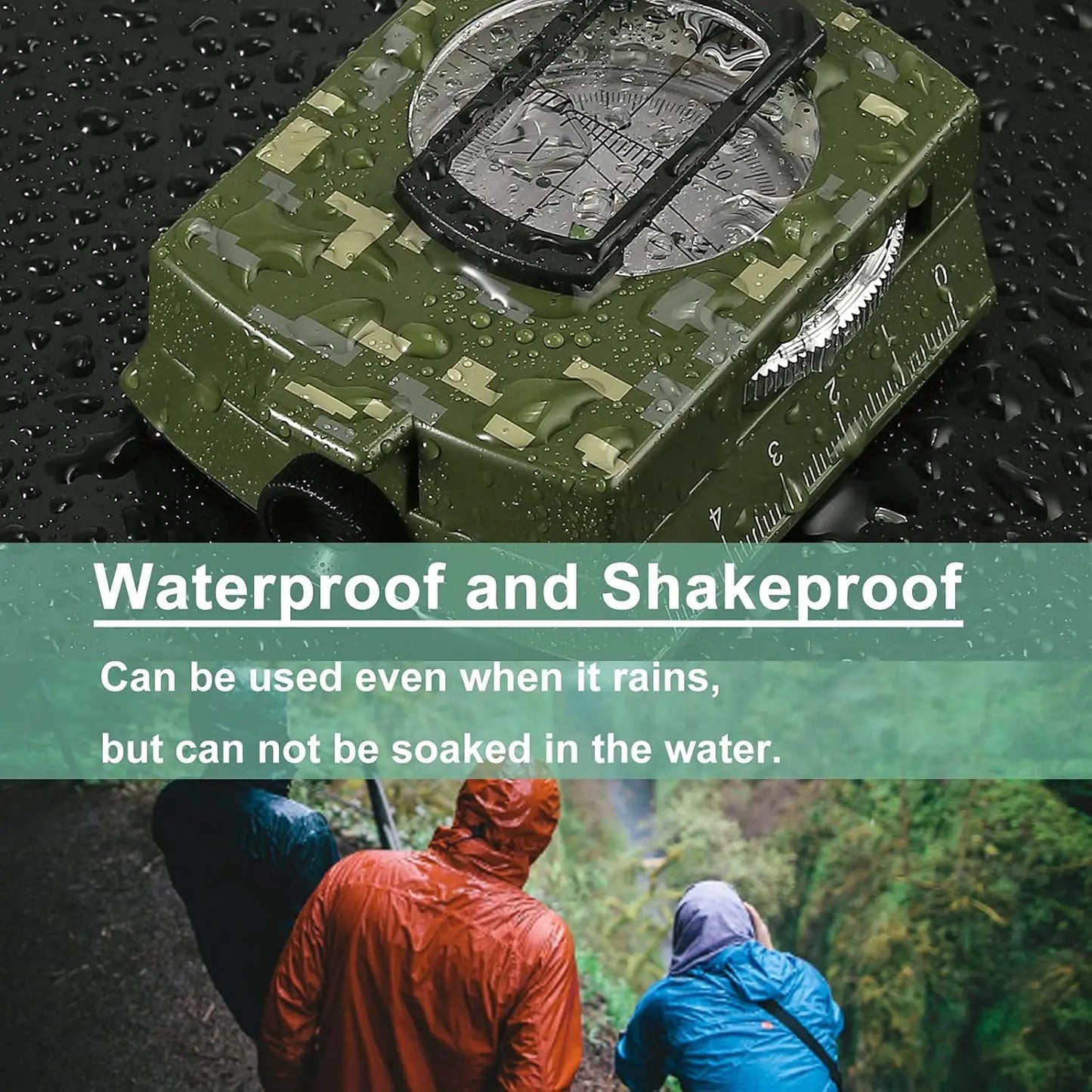 Compass, Waterproof, Sighting, Bubble Levels, Carrying Bag