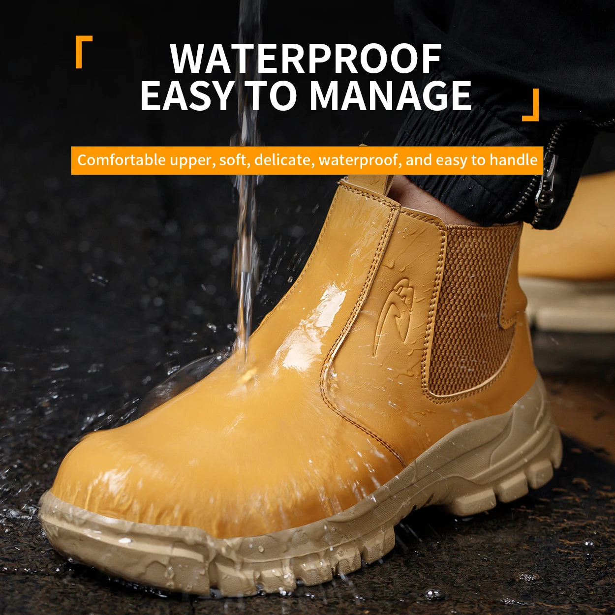 Waterproof Men's Safety Work Boots Steel Toe