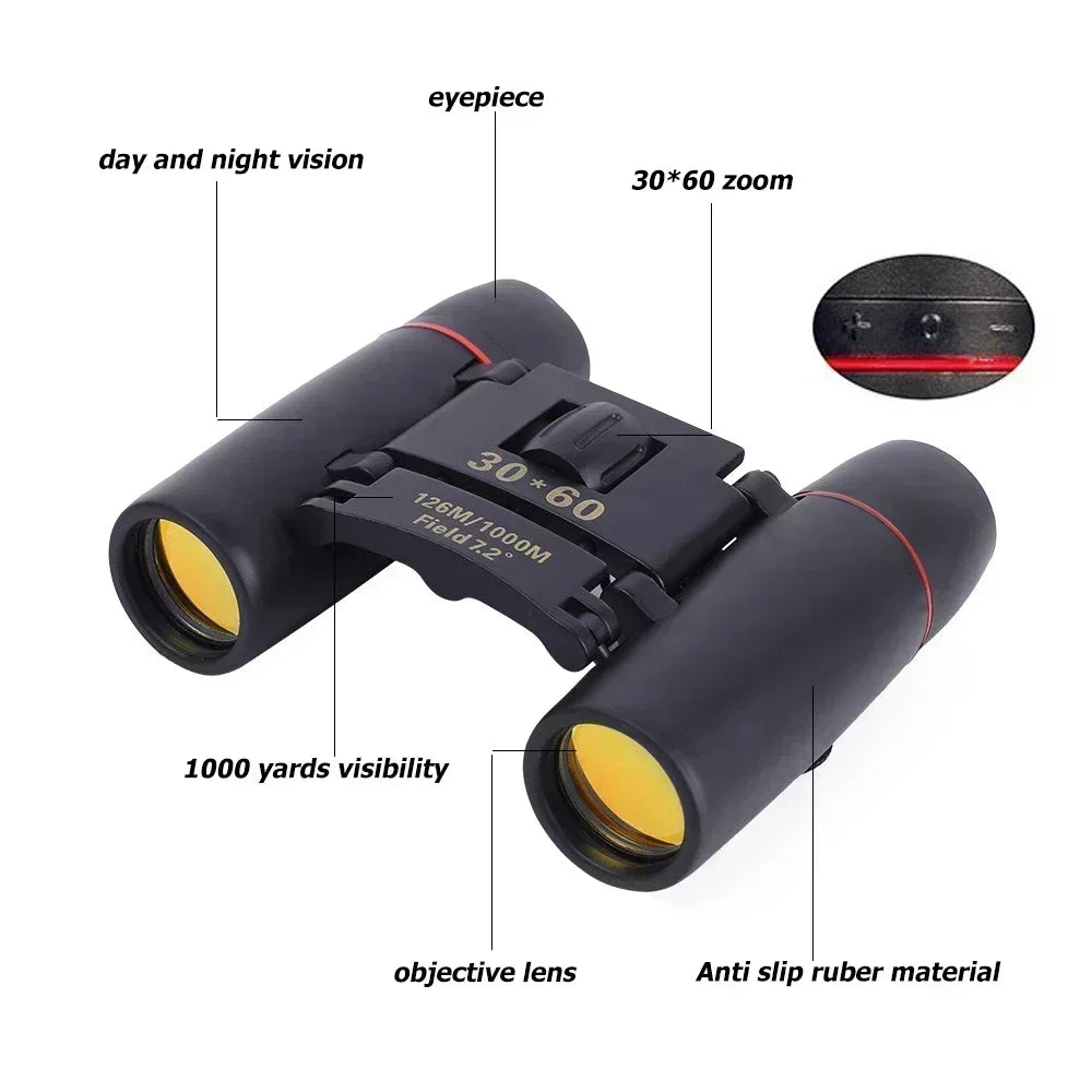 1000m 30x60 Compact Zoom Binoculars Long Range