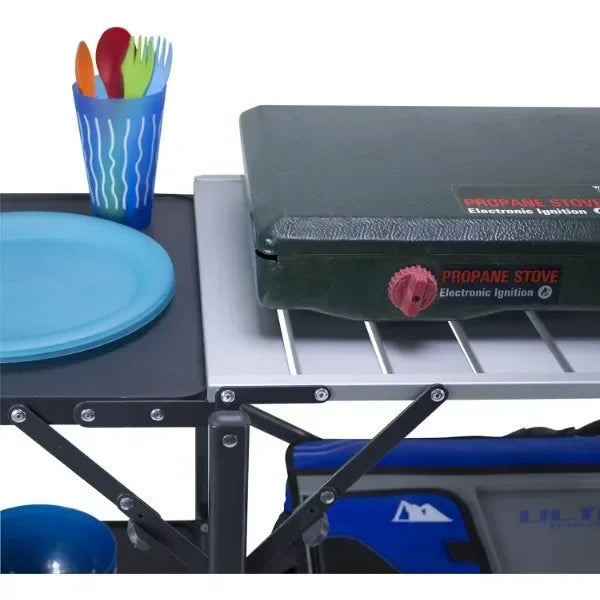 Cook Station Kitchen Table, Heat Resistant Tabletop