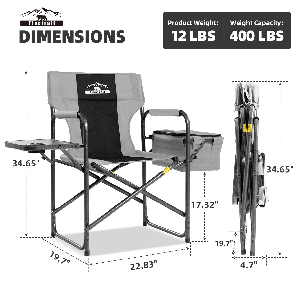 Director's Chair with Cooler Bag, Side Tray