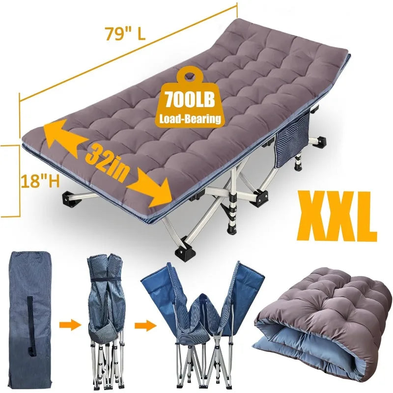 2 Pack Oversize XXL Camping Cot, Mattress