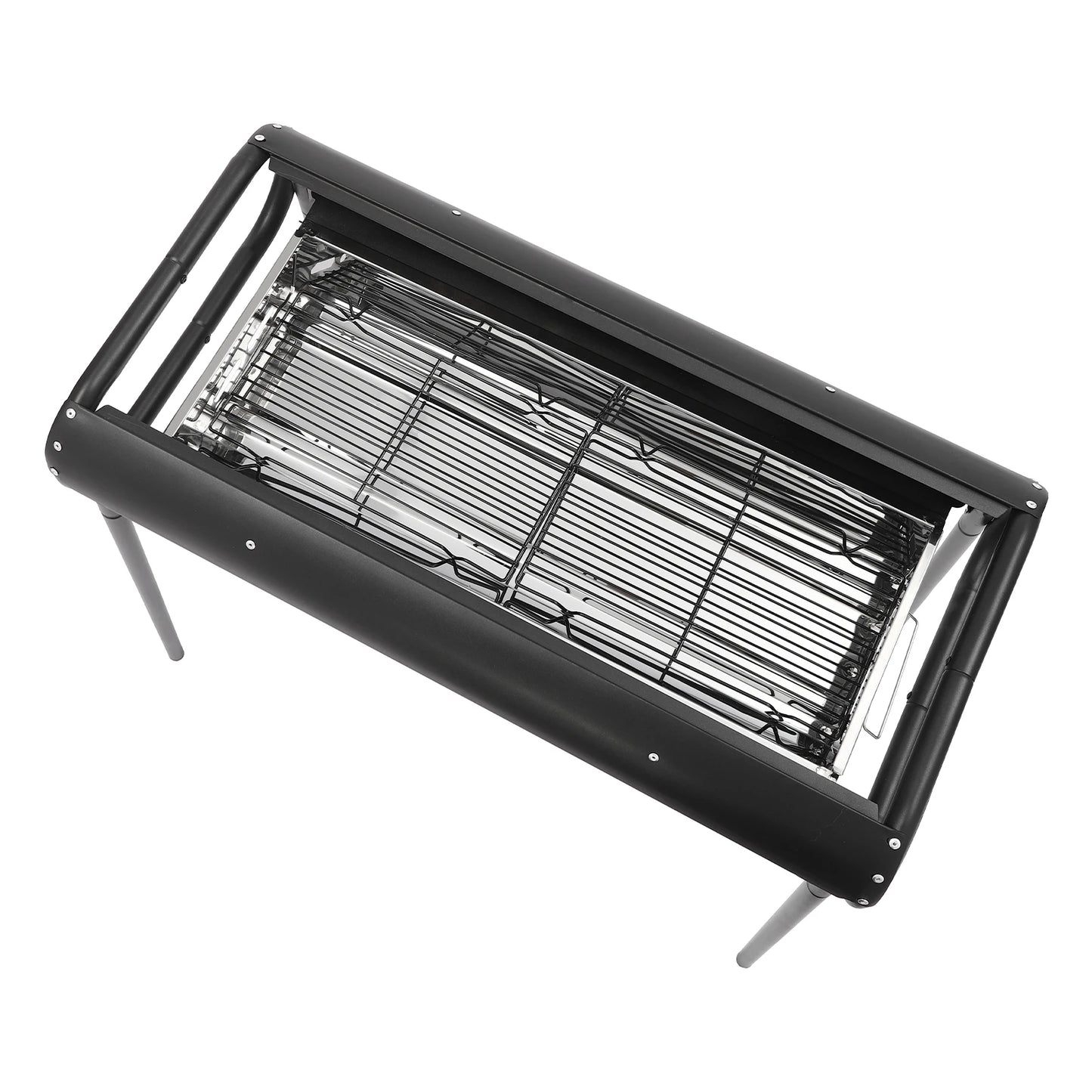 Portable Outdoor Charcoal Barbecue Grill, Stainless Grates