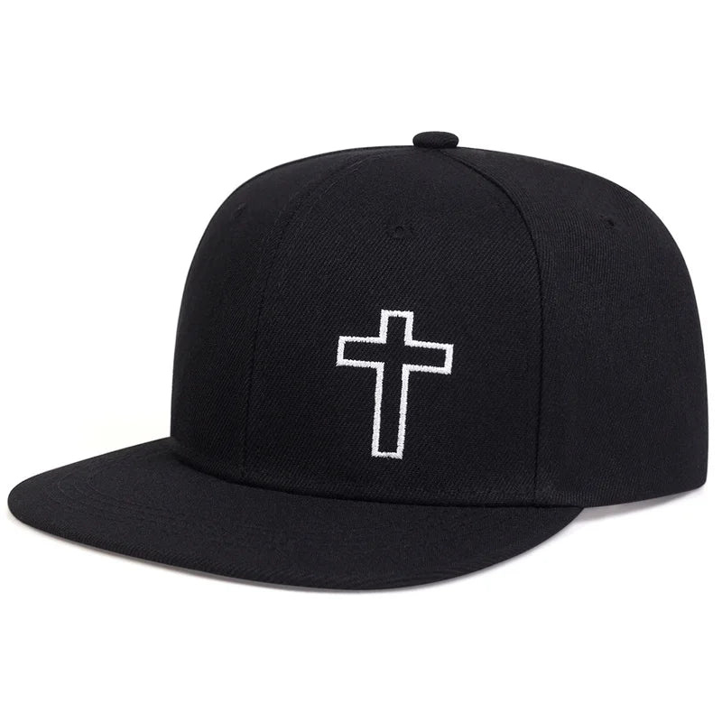 Cross Embroidery Hip Hop Hat Outdoor Adjustable
