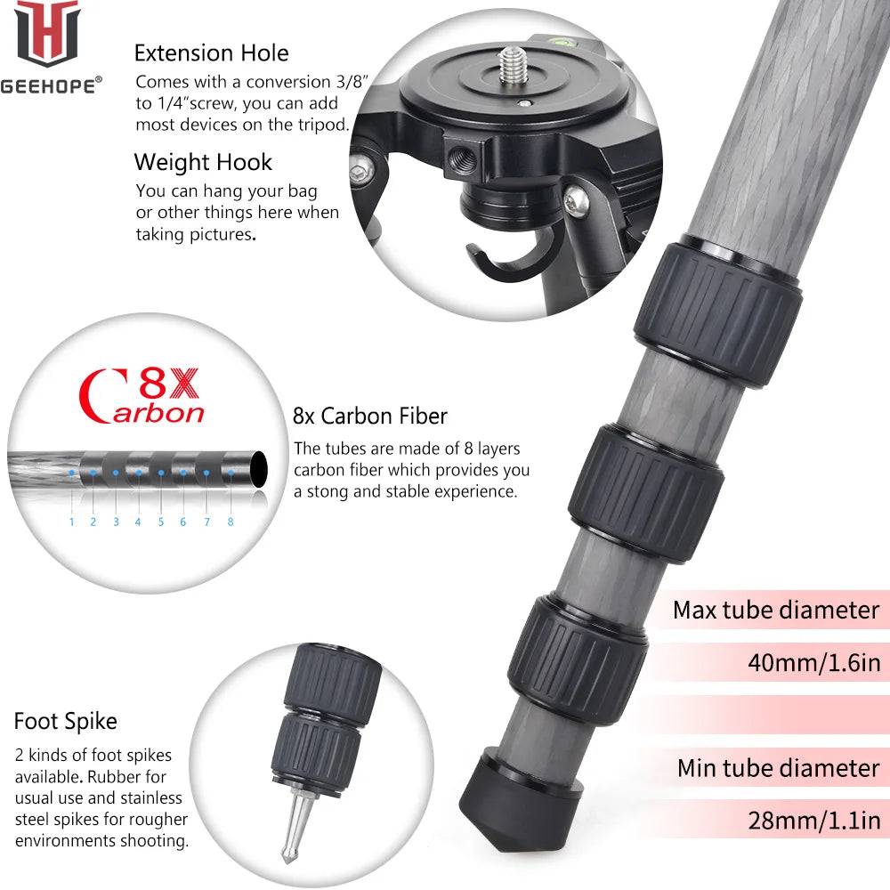Carbon Fiber Tripod Stable Top Bracket 40mm