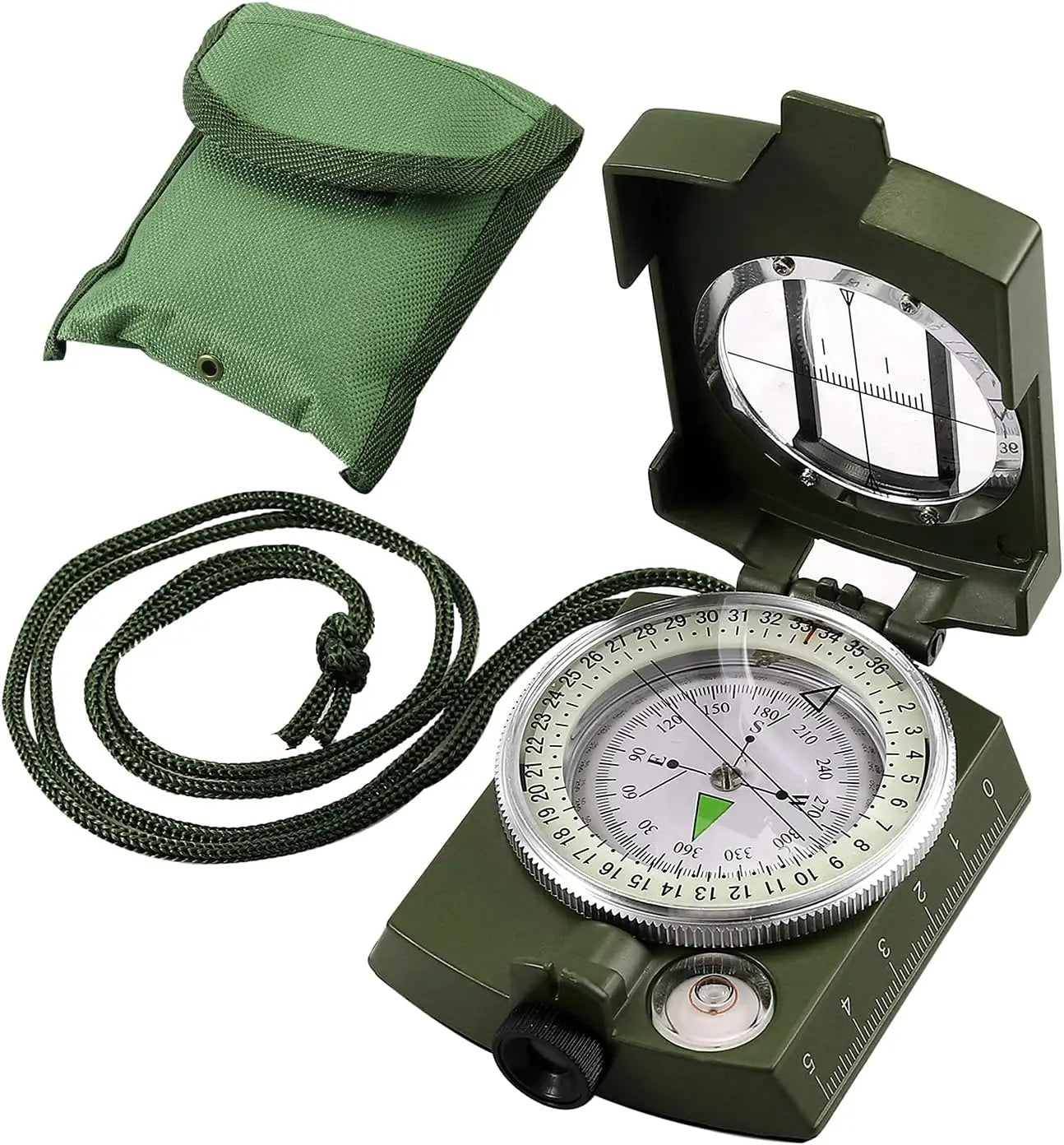 Compass, Waterproof, Sighting, Bubble Levels, Carrying Bag