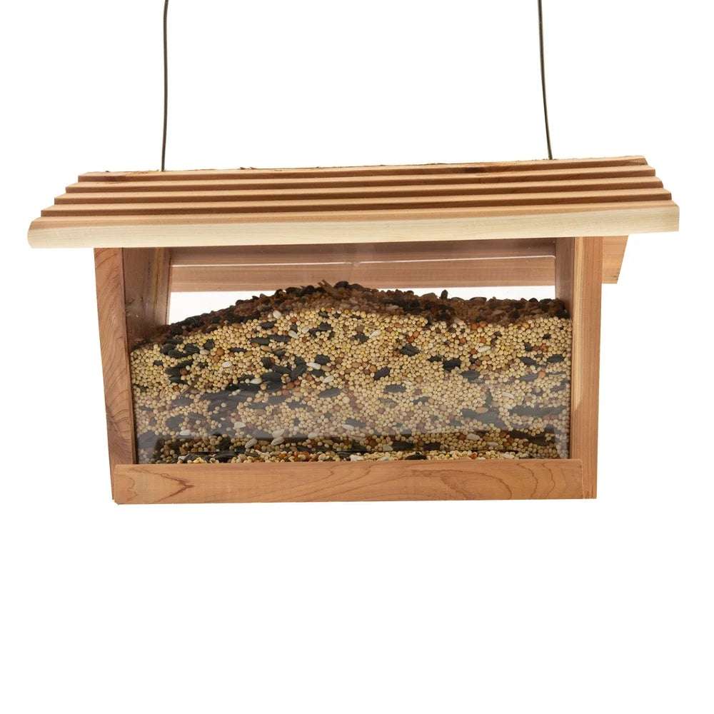 2 Pack Red Cedar Hopper Bird Feeder
