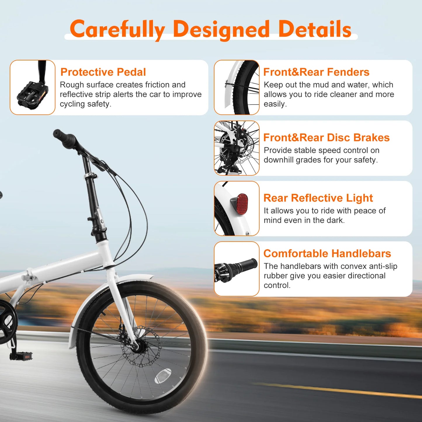 20in Foldable Adults Teens Bike 7-Speed Gear