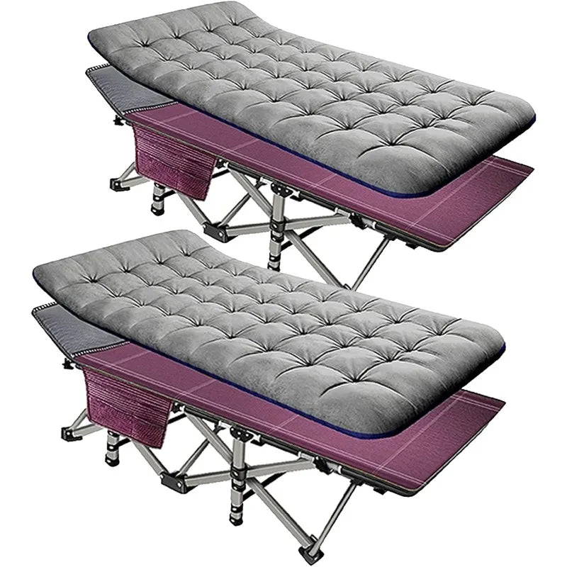 2 Pack Folding Camping Cot W/Mattress