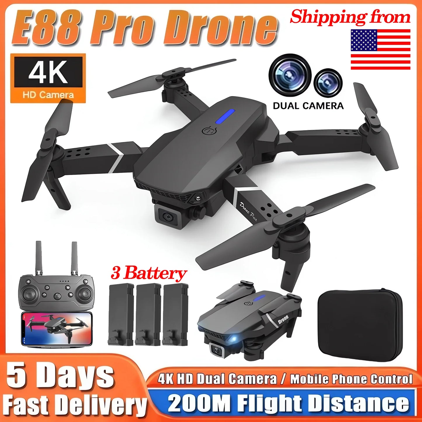 E88Pro Drone Professinal 1080P HD Camera Foldable