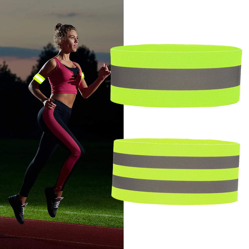 1-10PC Reflective Bands Elastic Armband Wristband Ankle