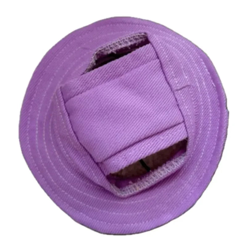 Cute Cat Dog Pets Hat with Ear Hole Dog Beach Visor Hat Sunhat for Cat Accessories Sun Cap Pet Outdoor Hat Supply for Dog Costum