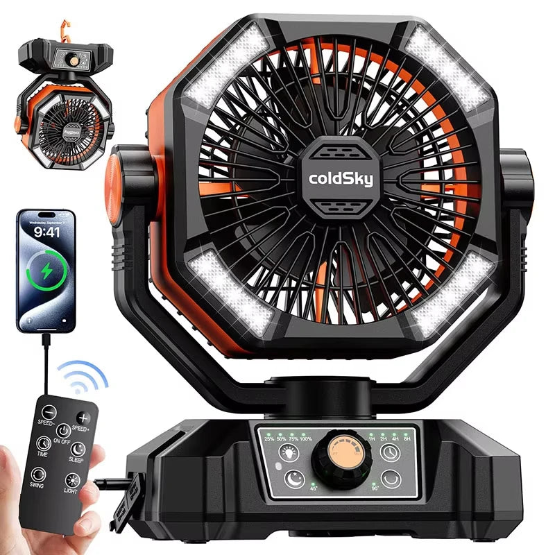 8 Speed Fan, 4 LED Lantern, 20000mAh