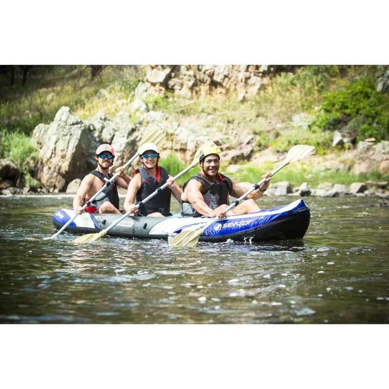 3-Person Inflatable Kayak Adjustable Seats & Carry Handles