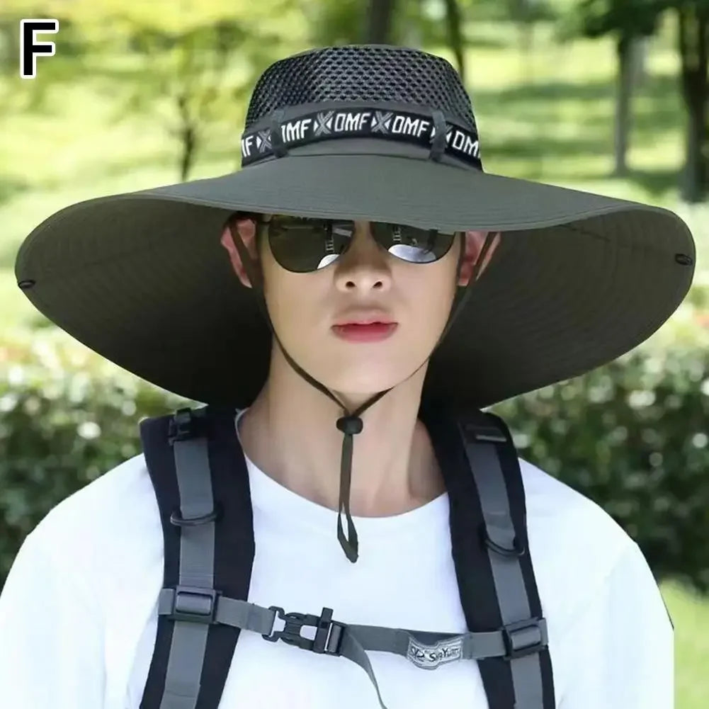 Large Summer Hat Unisex Breathable Fishing Mesh
