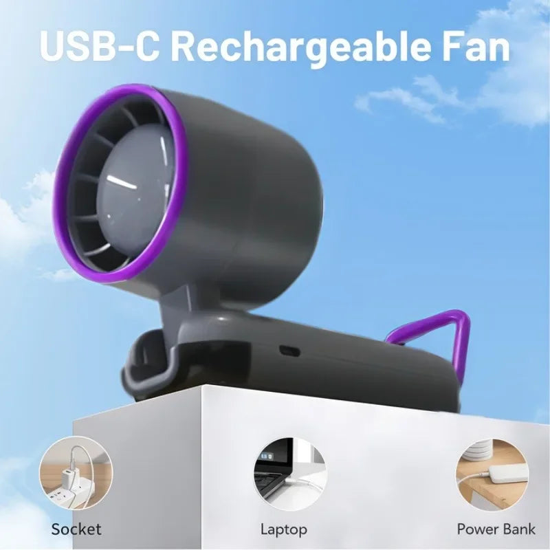 Foldable USB Charging Fan, Digital Speed Display