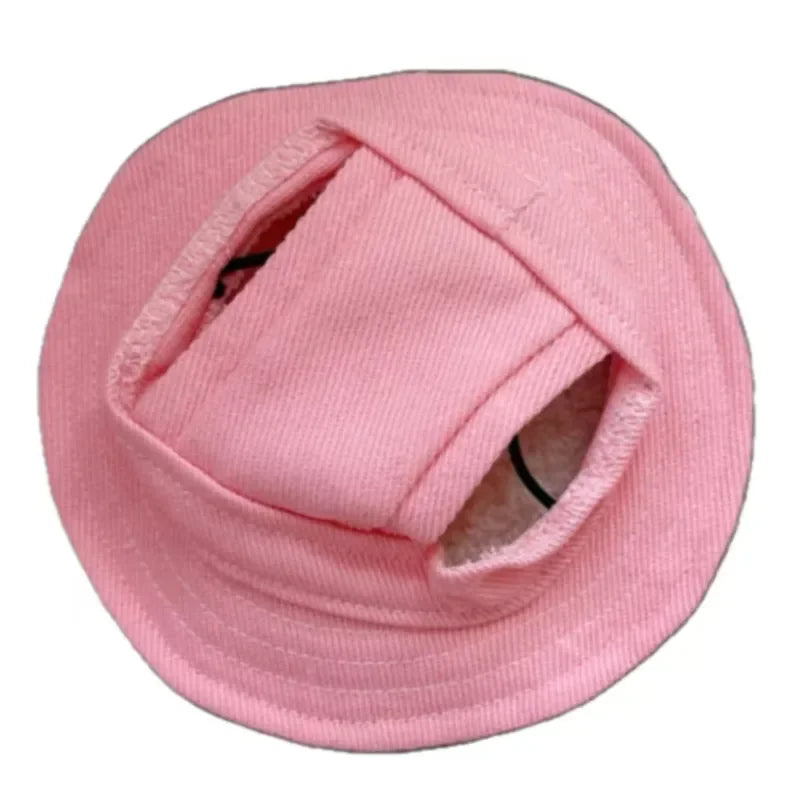 Cute Cat Dog Pets Hat with Ear Hole Dog Beach Visor Hat Sunhat for Cat Accessories Sun Cap Pet Outdoor Hat Supply for Dog Costum