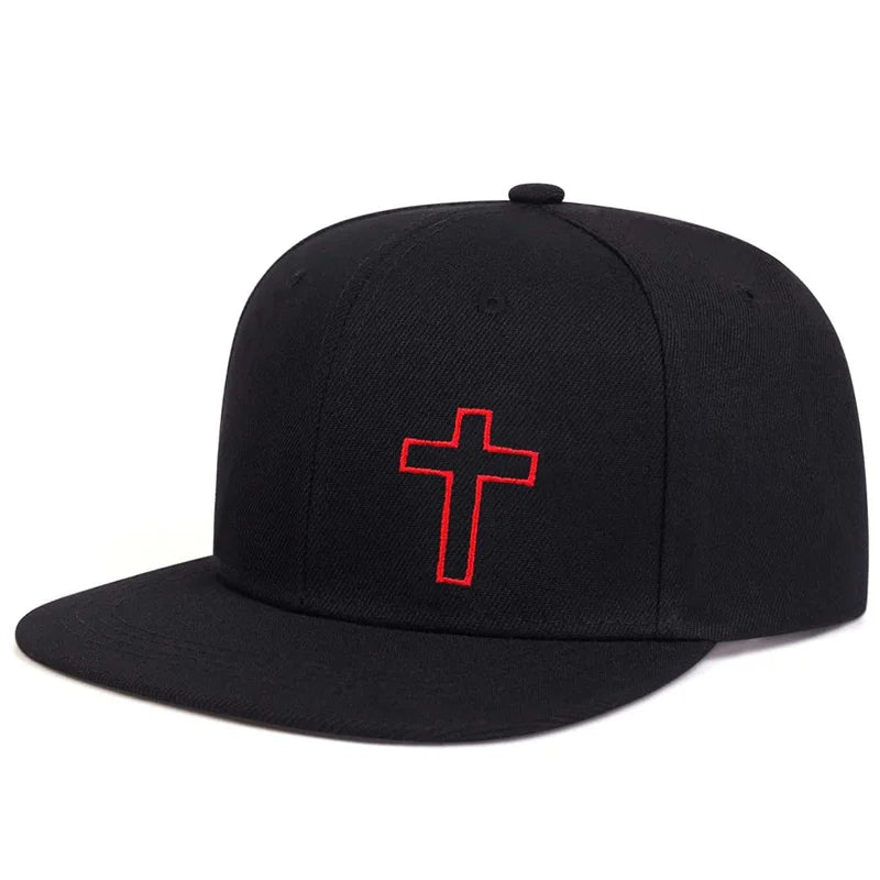 Cross Embroidery Hip Hop Hat Outdoor Adjustable