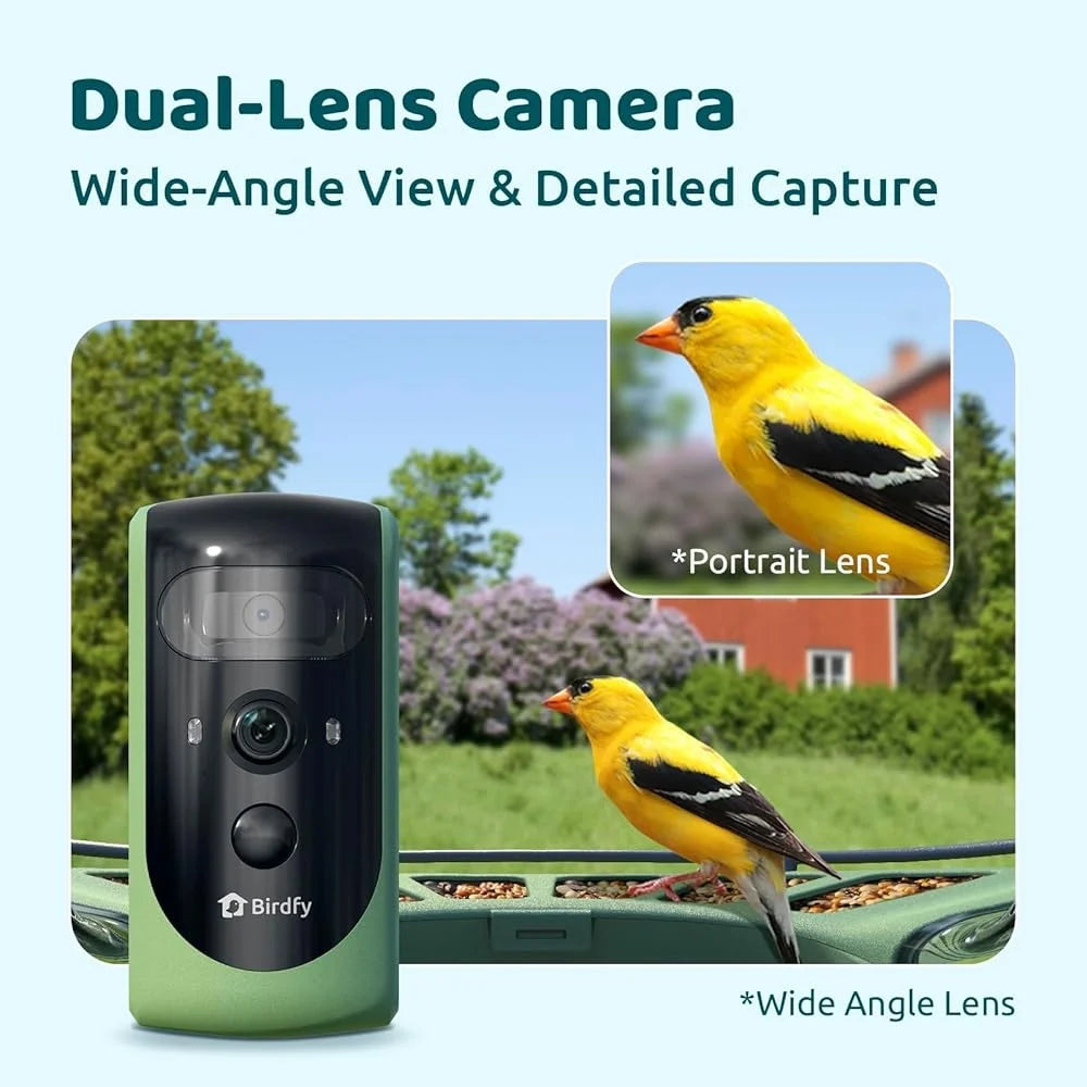 Smart Bird Feeder Camera Solar-Powered