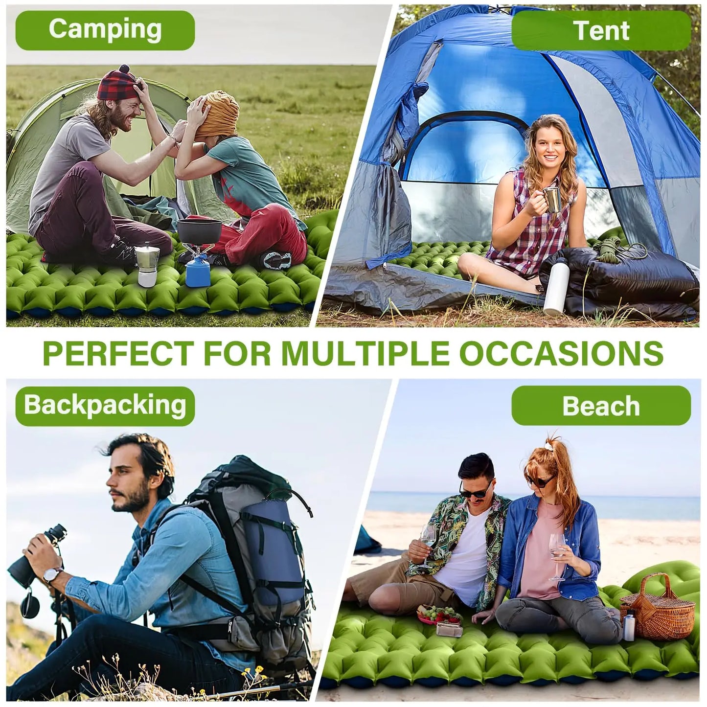 2 Person Inflatable Mattress, Built-in Foot Pump