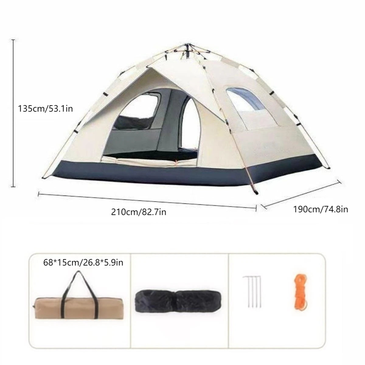 Rain Shelter Sunshade Two Doors Two Windows