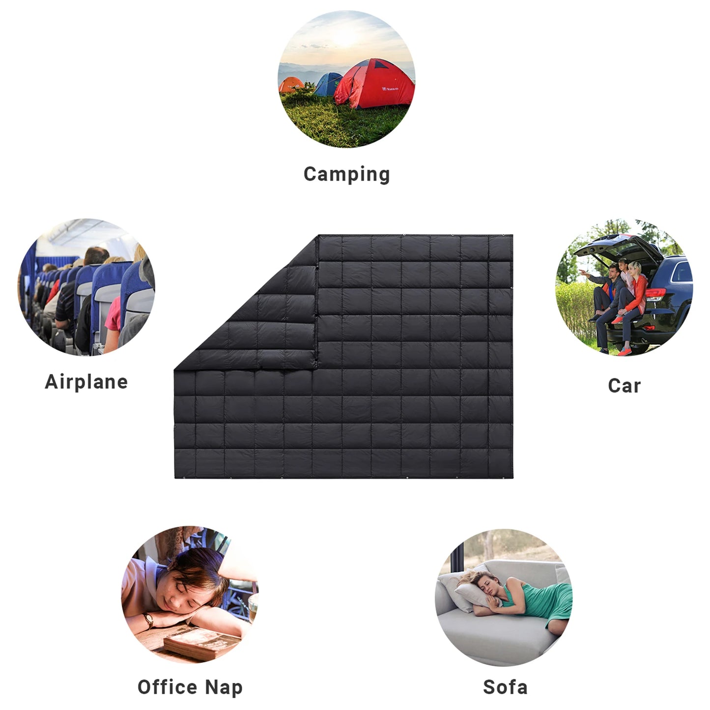 Multifunctional Blankets, Warm Camping Quilt, Enlarged Design