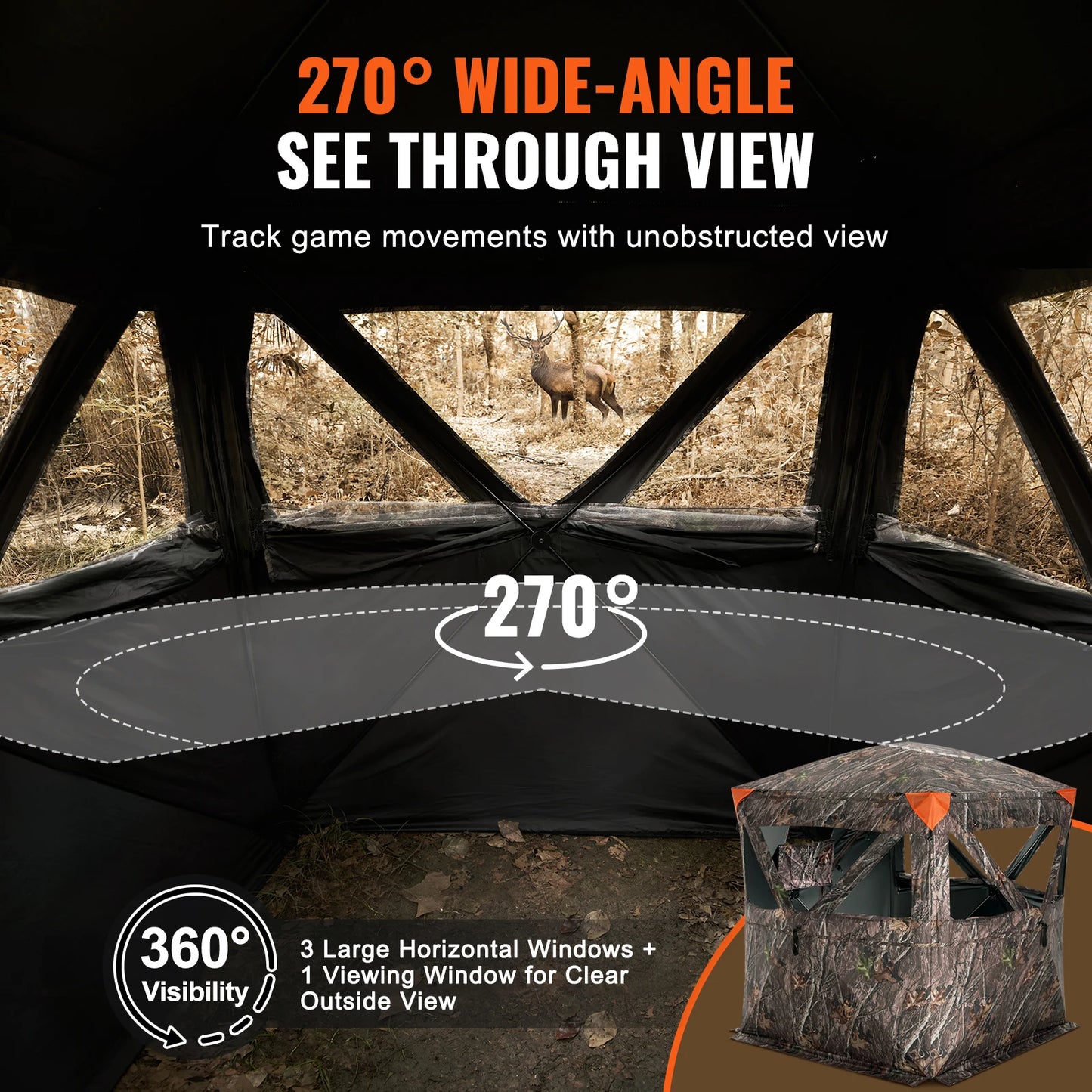 270° See Through Ground Blind, 2-3 Person