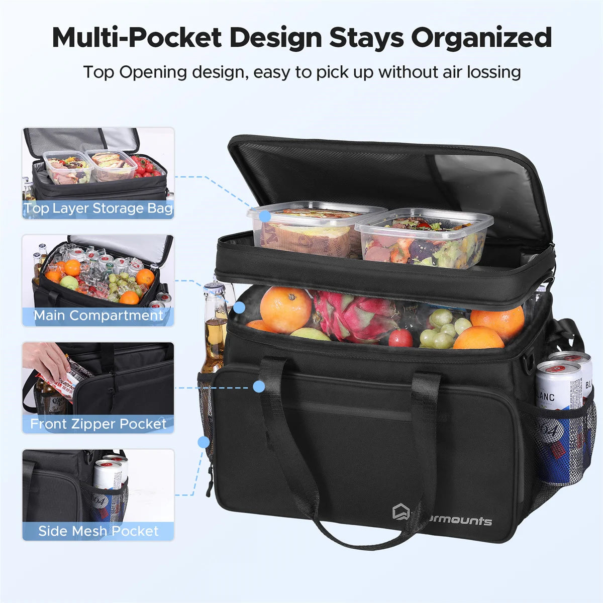 Leakproof, Collapsible, Soft Sided Cooler, Camping Cooler