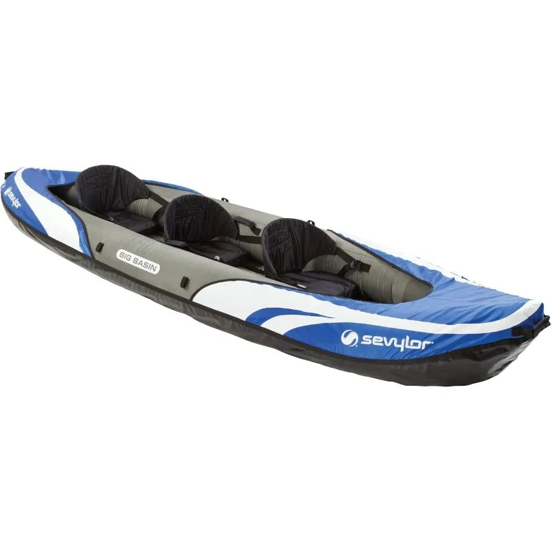 3-Person Inflatable Kayak Adjustable Seats & Carry Handles