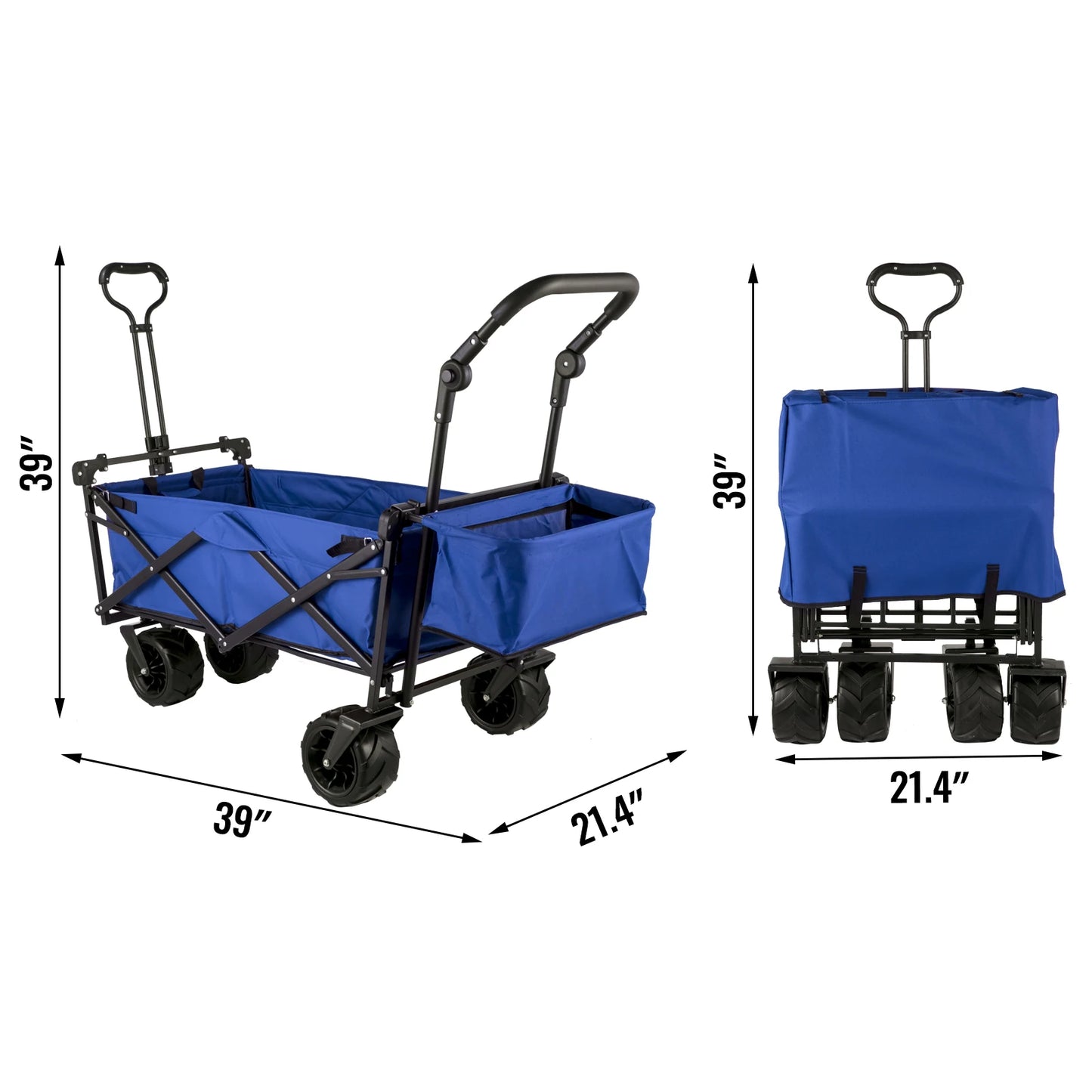 Folding Wagon Adjustable Handle Bar Removable Canopy