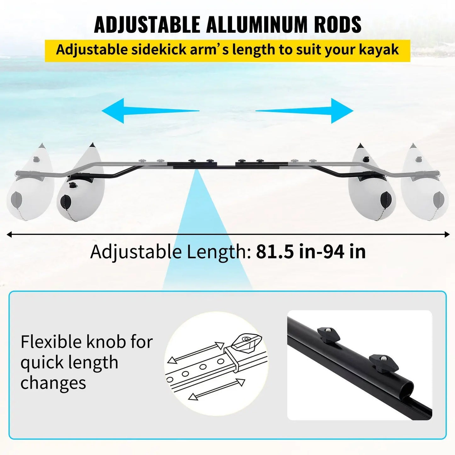 PVC Inflatable Outrigger Float  Sidekick Arms Rod,