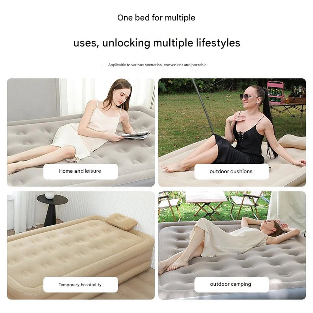 1/2 Person, Inflatable Sleeping Mattress Built-in Pump