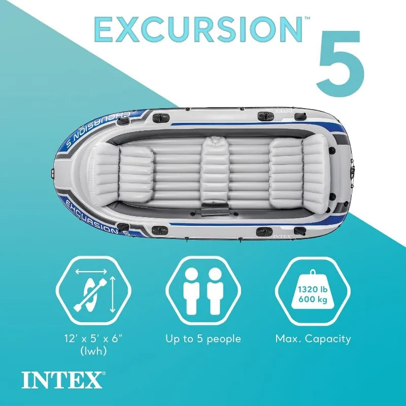 Inflatable Boat, Oars, Pump, Composite Motor Mount