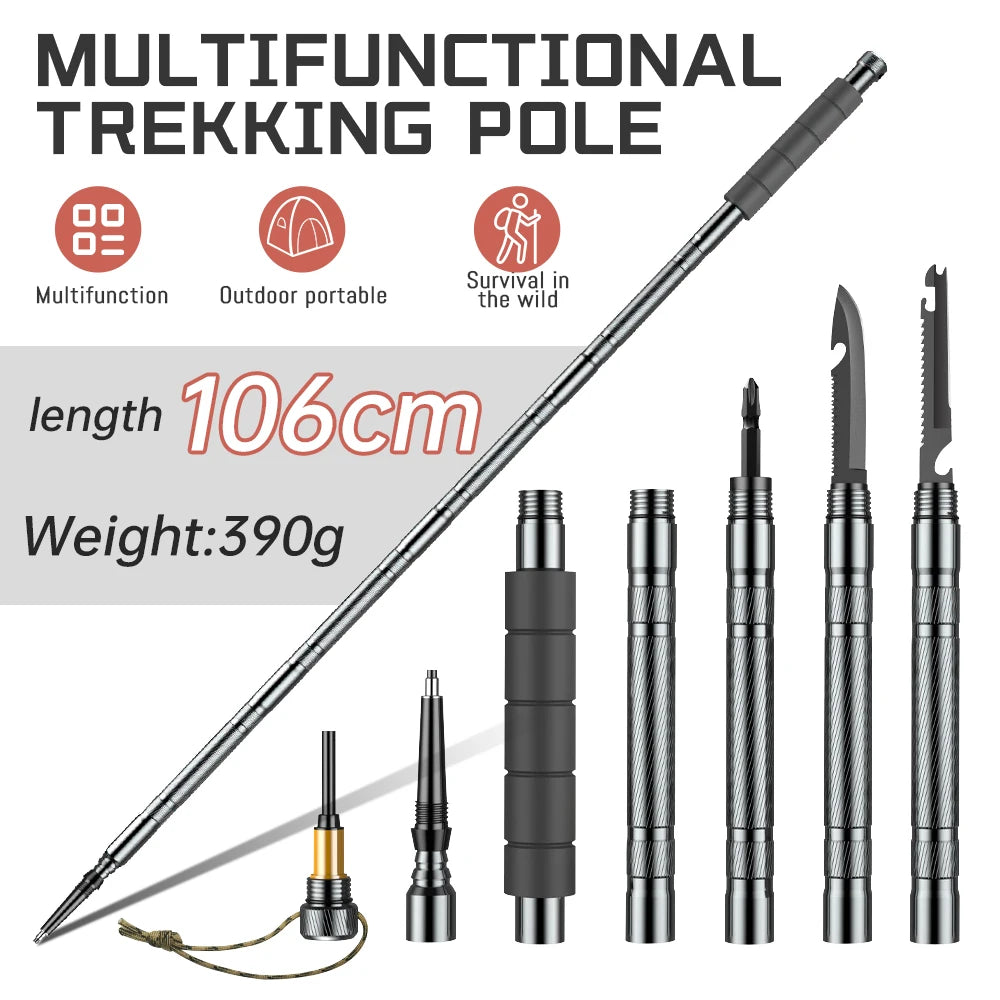 Outdoor Trekking Pole Walking Hiking Collapsible Telescopic