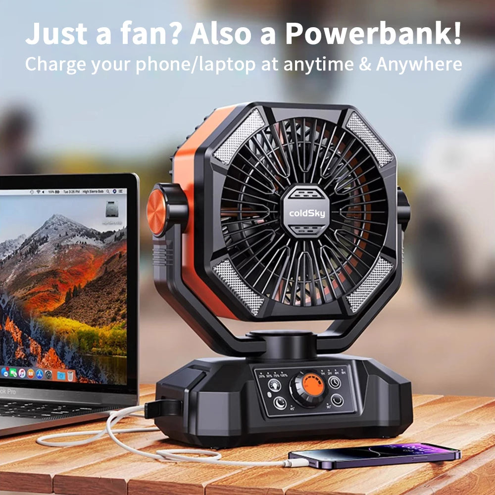 8 Speed Fan, 4 LED Lantern, 20000mAh