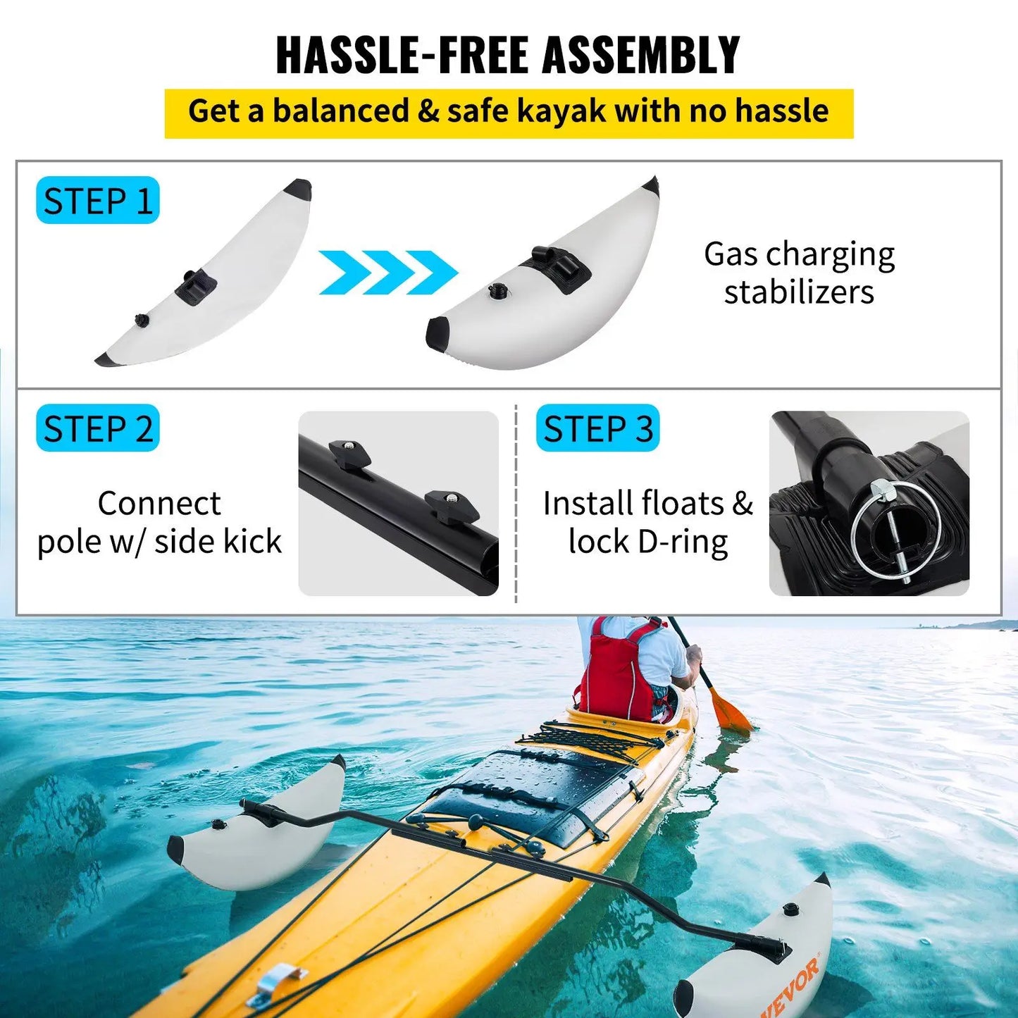 PVC Inflatable Outrigger Float  Sidekick Arms Rod,